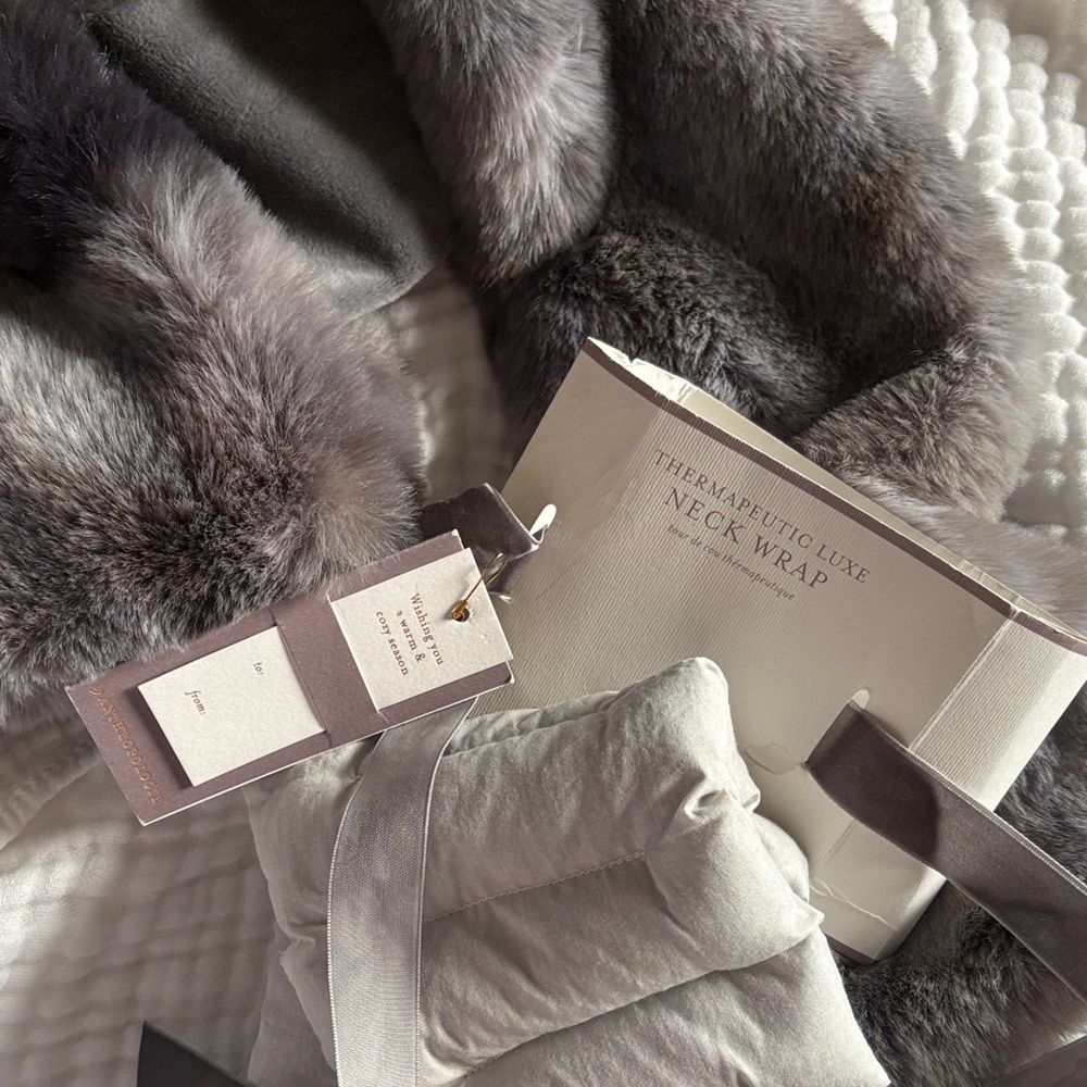 Anthropologie Gray Fur Neck Wrap